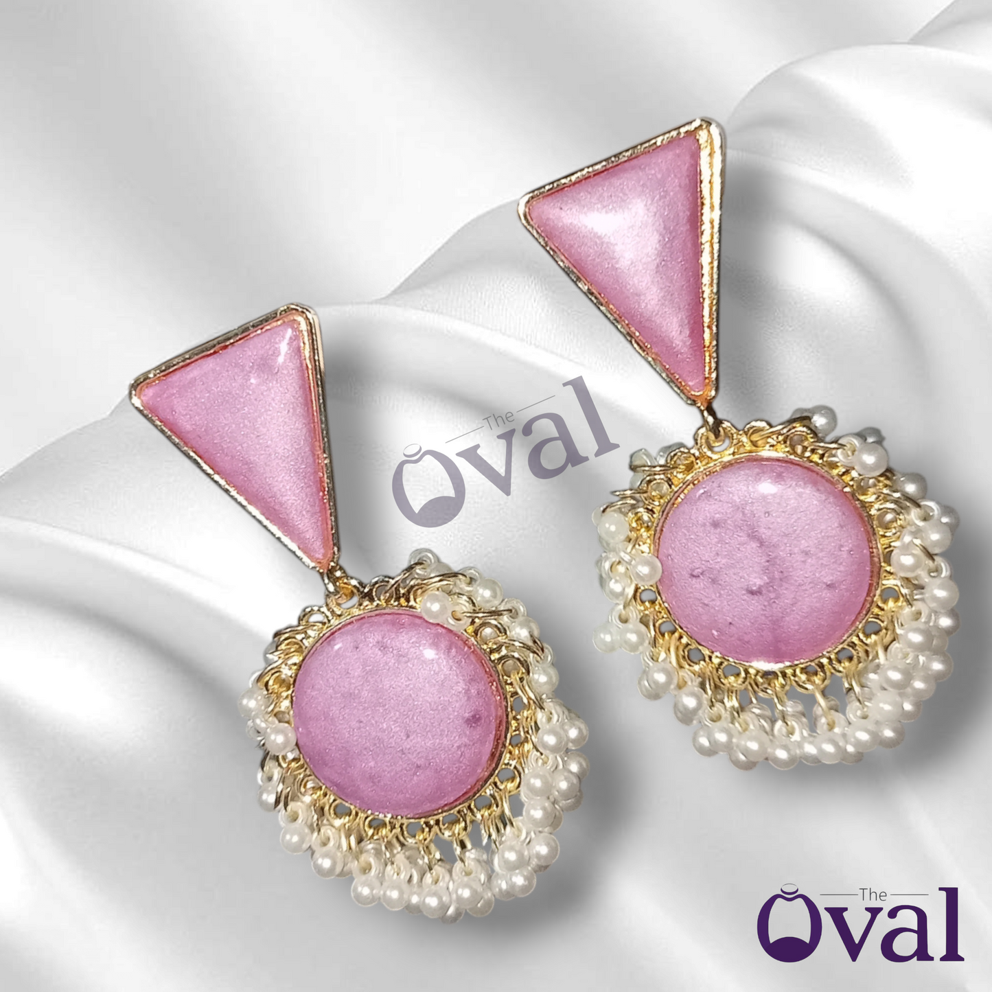 Purlpe Triangle Glaciers Beaded Earrings