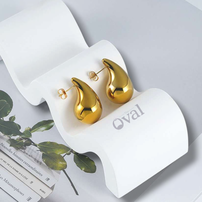 GOLDEN KOREAN TEAR DROP EARRING (2)