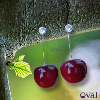 Korean Red Cherry Earrings
