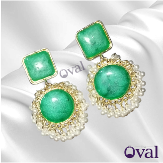 Mint Green Glaciers Beaded Earrings