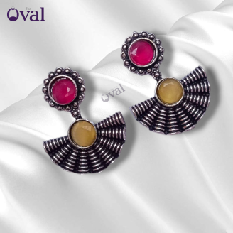 Oxidised Peacock earrings