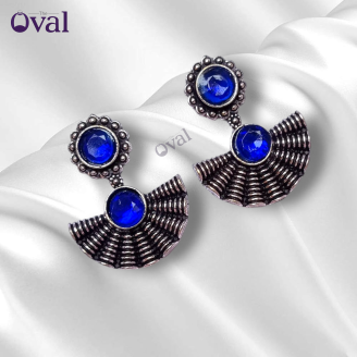 Oxidised Peacock earrings