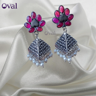 Pink Beauty Square Jhumka Earring