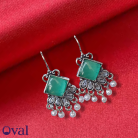 Pracheen Kundan Oxidized Hook Earrings